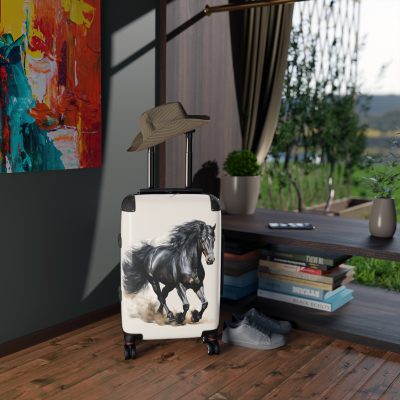 Horse Suitcase - A luggage adorned with a captivating horse-themed design, perfect for travelers who want to add a touch of equestrian elegance to their journeys.