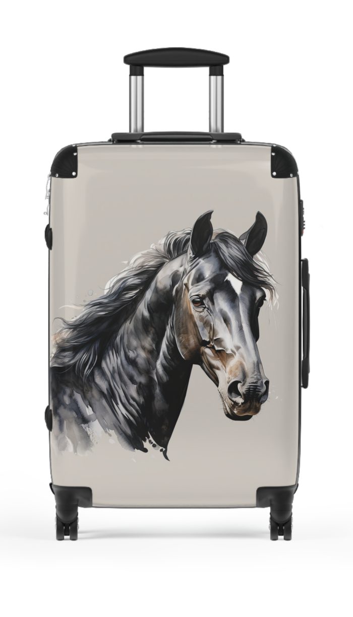 Horse Suitcase - A luggage adorned with a captivating horse-themed design, perfect for travelers who want to add a touch of equestrian elegance to their journeys.