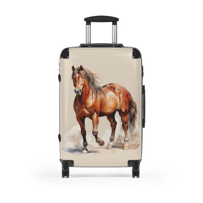 Horse Suitcase - A luggage adorned with a captivating horse-themed design, perfect for travelers who want to add a touch of equestrian elegance to their journeys.