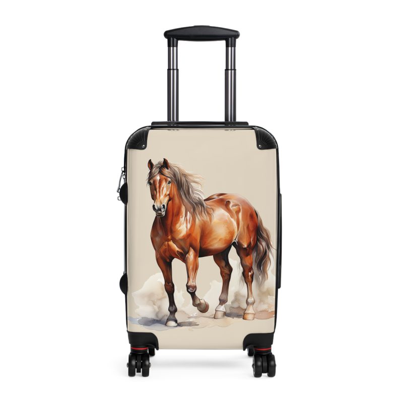 Horse Suitcase - A luggage adorned with a captivating horse-themed design, perfect for travelers who want to add a touch of equestrian elegance to their journeys.