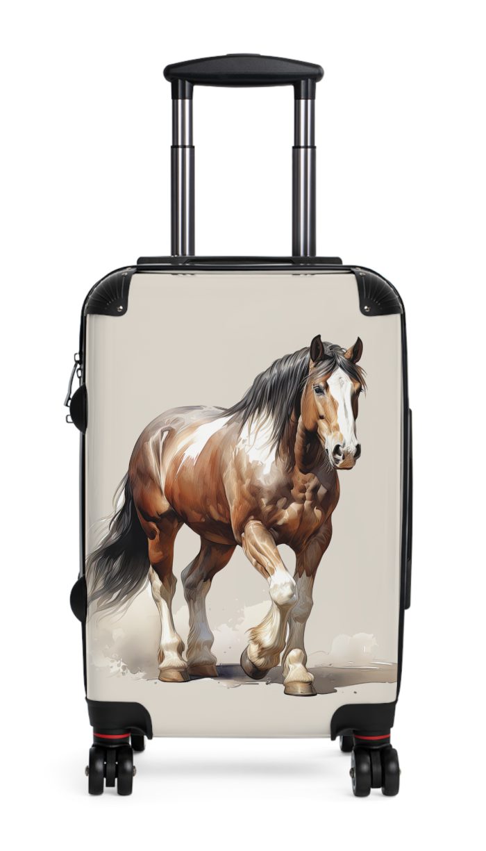 Horse Suitcase - A luggage adorned with a captivating horse-themed design, perfect for travelers who want to add a touch of equestrian elegance to their journeys.