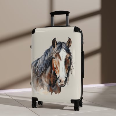 Horse Suitcase - A luggage adorned with a captivating horse-themed design, perfect for travelers who want to add a touch of equestrian elegance to their journeys.