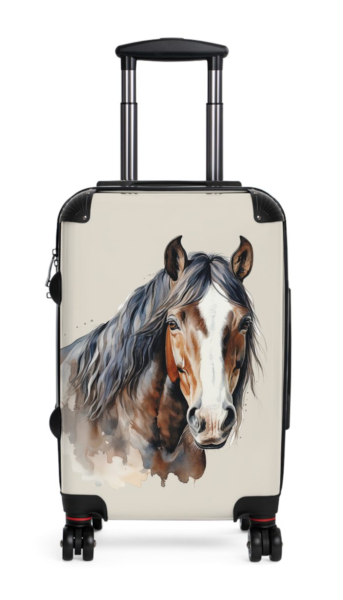 Horse Suitcase - A luggage adorned with a captivating horse-themed design, perfect for travelers who want to add a touch of equestrian elegance to their journeys.