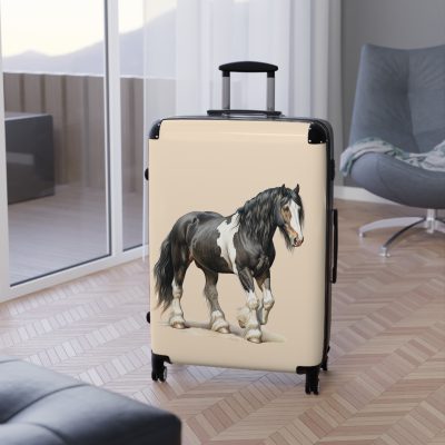 Horse Suitcase - A luggage adorned with a captivating horse-themed design, perfect for travelers who want to add a touch of equestrian elegance to their journeys.