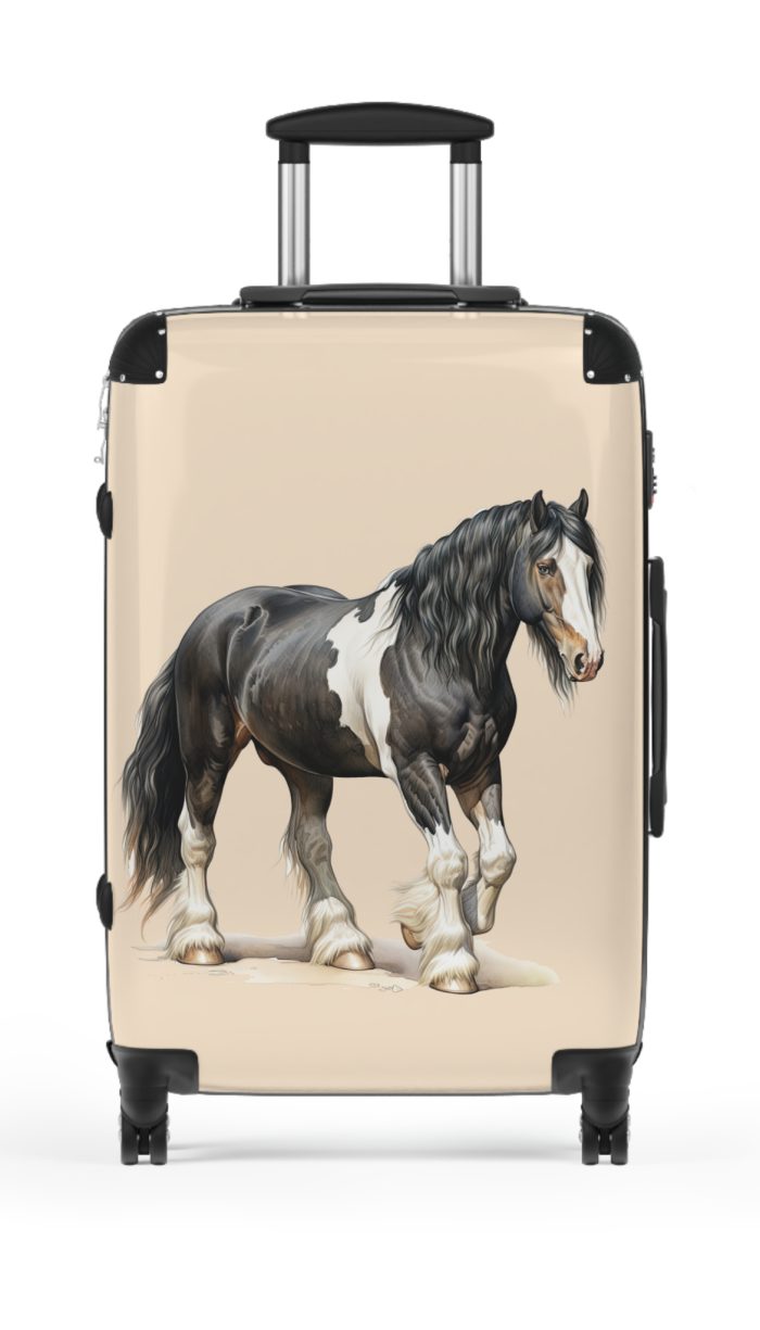 Horse Suitcase - A luggage adorned with a captivating horse-themed design, perfect for travelers who want to add a touch of equestrian elegance to their journeys.