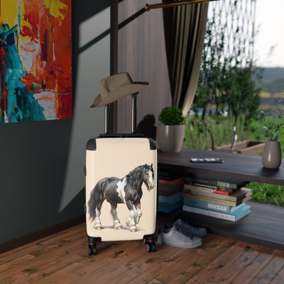 Horse Suitcase - A luggage adorned with a captivating horse-themed design, perfect for travelers who want to add a touch of equestrian elegance to their journeys.