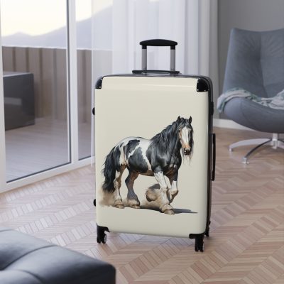 Horse Suitcase - A luggage adorned with a captivating horse-themed design, perfect for travelers who want to add a touch of equestrian elegance to their journeys.