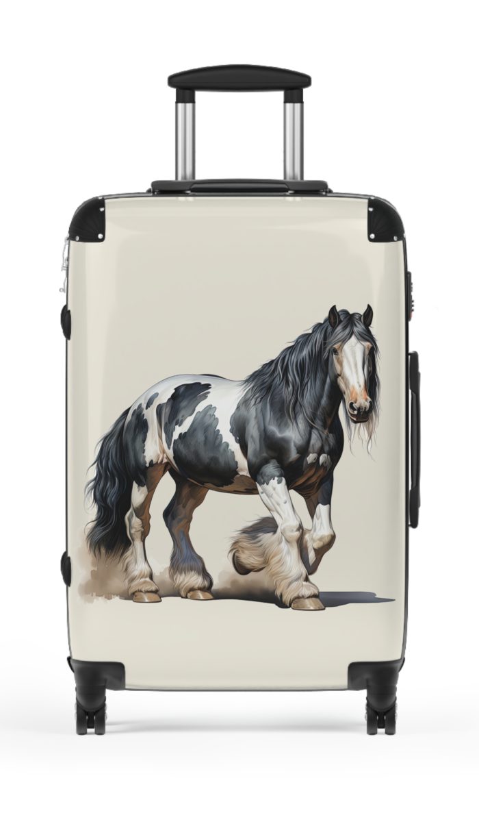 Horse Suitcase - A luggage adorned with a captivating horse-themed design, perfect for travelers who want to add a touch of equestrian elegance to their journeys.