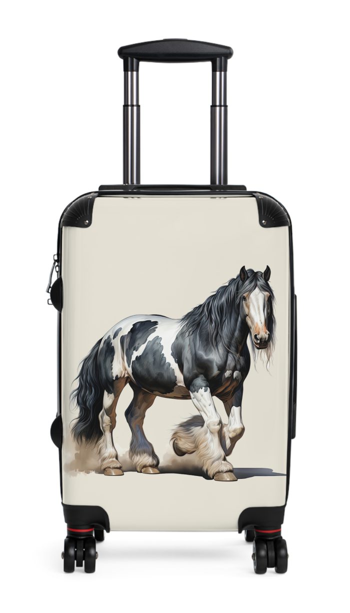 Horse Suitcase - A luggage adorned with a captivating horse-themed design, perfect for travelers who want to add a touch of equestrian elegance to their journeys.