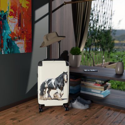 Horse Suitcase - A luggage adorned with a captivating horse-themed design, perfect for travelers who want to add a touch of equestrian elegance to their journeys.