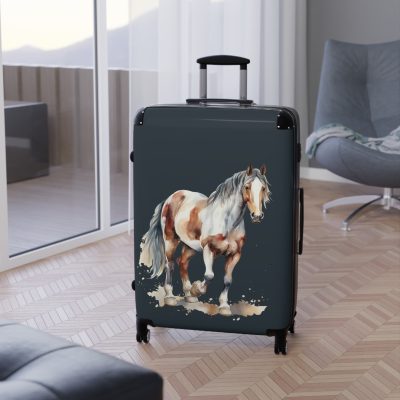 Horse Suitcase - A luggage adorned with a captivating horse-themed design, perfect for travelers who want to add a touch of equestrian elegance to their journeys.