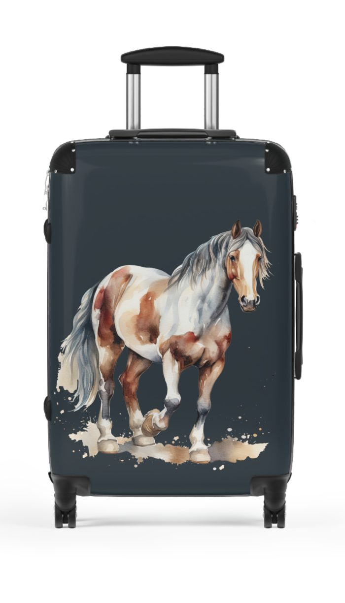 Horse Suitcase - A luggage adorned with a captivating horse-themed design, perfect for travelers who want to add a touch of equestrian elegance to their journeys.