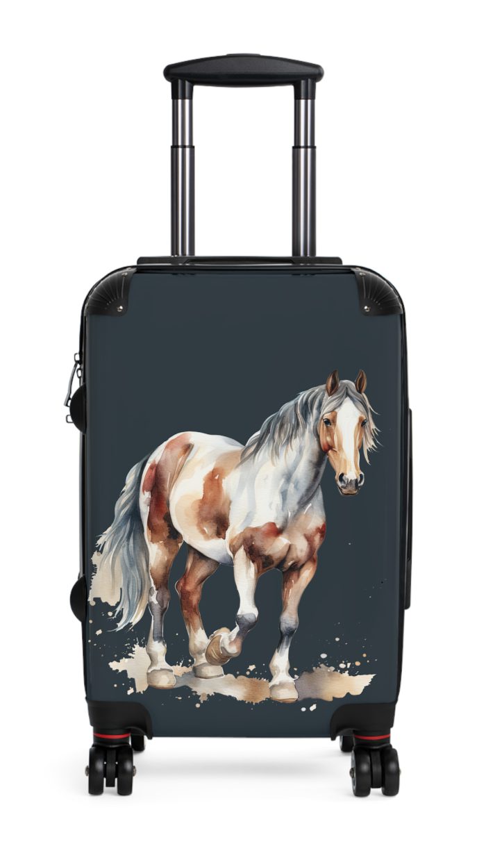 Horse Suitcase - A luggage adorned with a captivating horse-themed design, perfect for travelers who want to add a touch of equestrian elegance to their journeys.