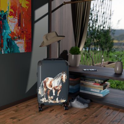 Horse Suitcase - A luggage adorned with a captivating horse-themed design, perfect for travelers who want to add a touch of equestrian elegance to their journeys.