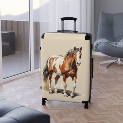 Horse Suitcase - A luggage adorned with a captivating horse-themed design, perfect for travelers who want to add a touch of equestrian elegance to their journeys.