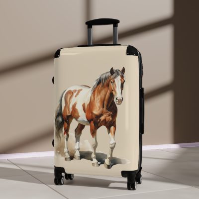 Horse Suitcase - A luggage adorned with a captivating horse-themed design, perfect for travelers who want to add a touch of equestrian elegance to their journeys.