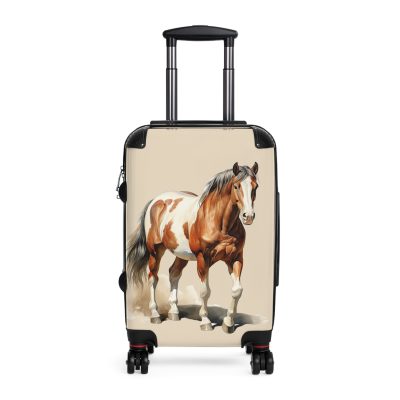 Horse Suitcase - A luggage adorned with a captivating horse-themed design, perfect for travelers who want to add a touch of equestrian elegance to their journeys.