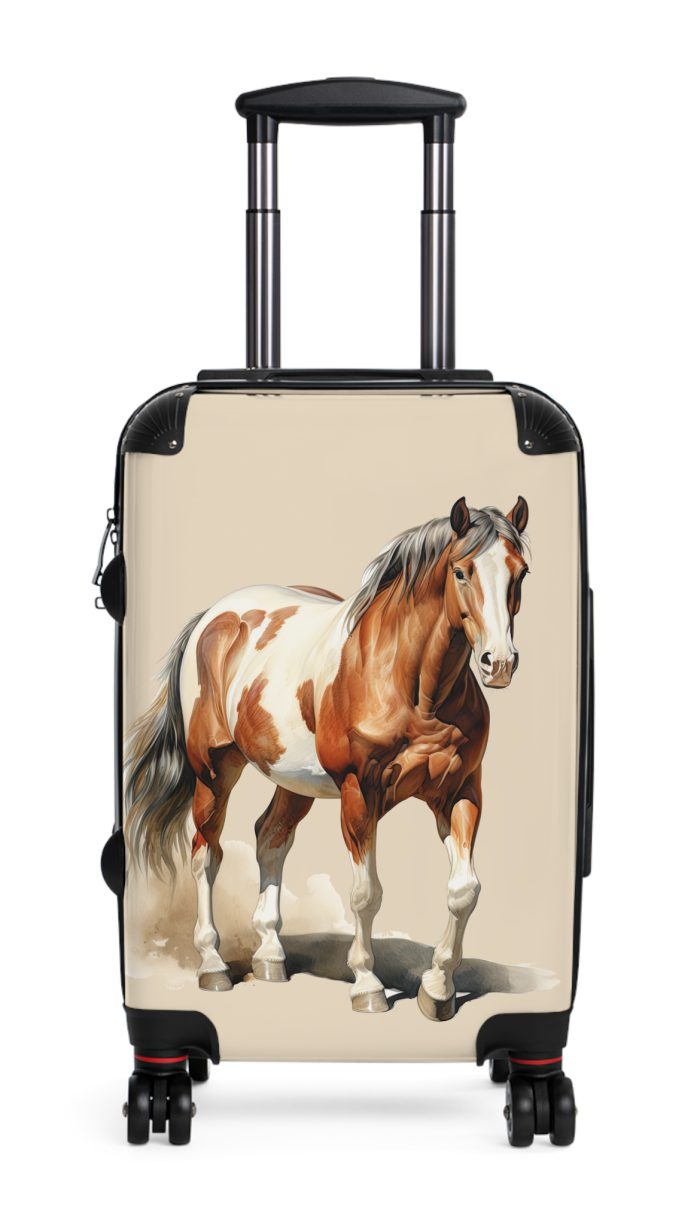 Horse Suitcase - A luggage adorned with a captivating horse-themed design, perfect for travelers who want to add a touch of equestrian elegance to their journeys.