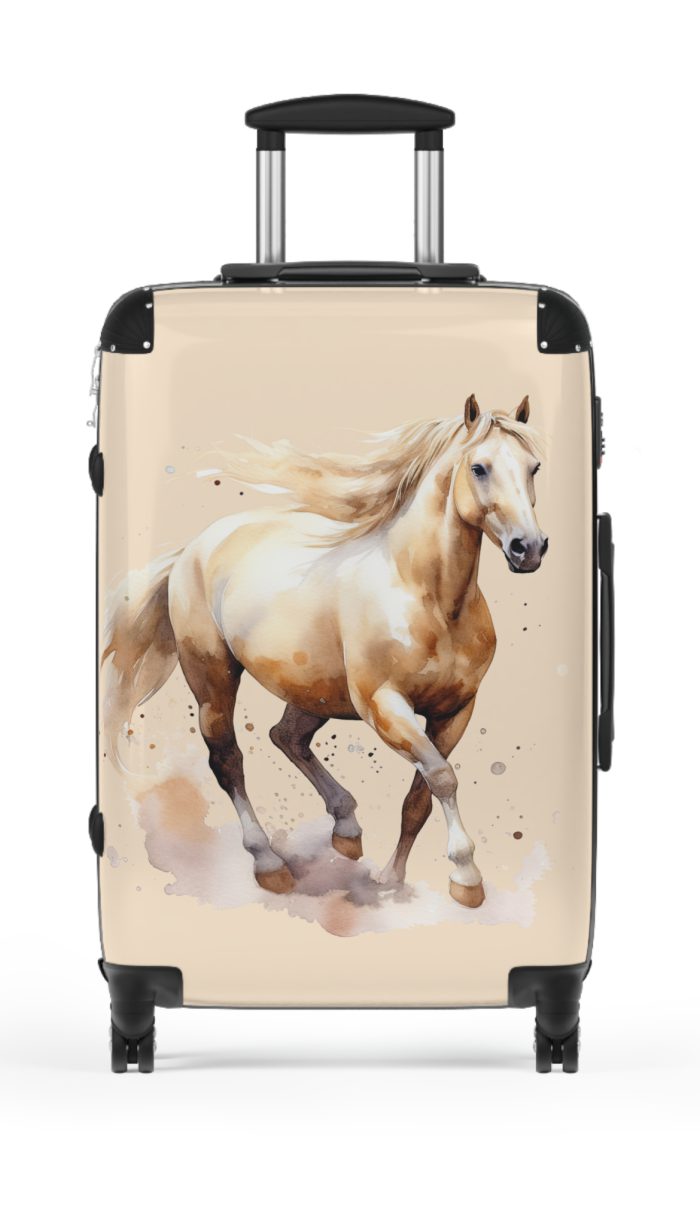 Horse Suitcase - A luggage adorned with a captivating horse-themed design, perfect for travelers who want to add a touch of equestrian elegance to their journeys.