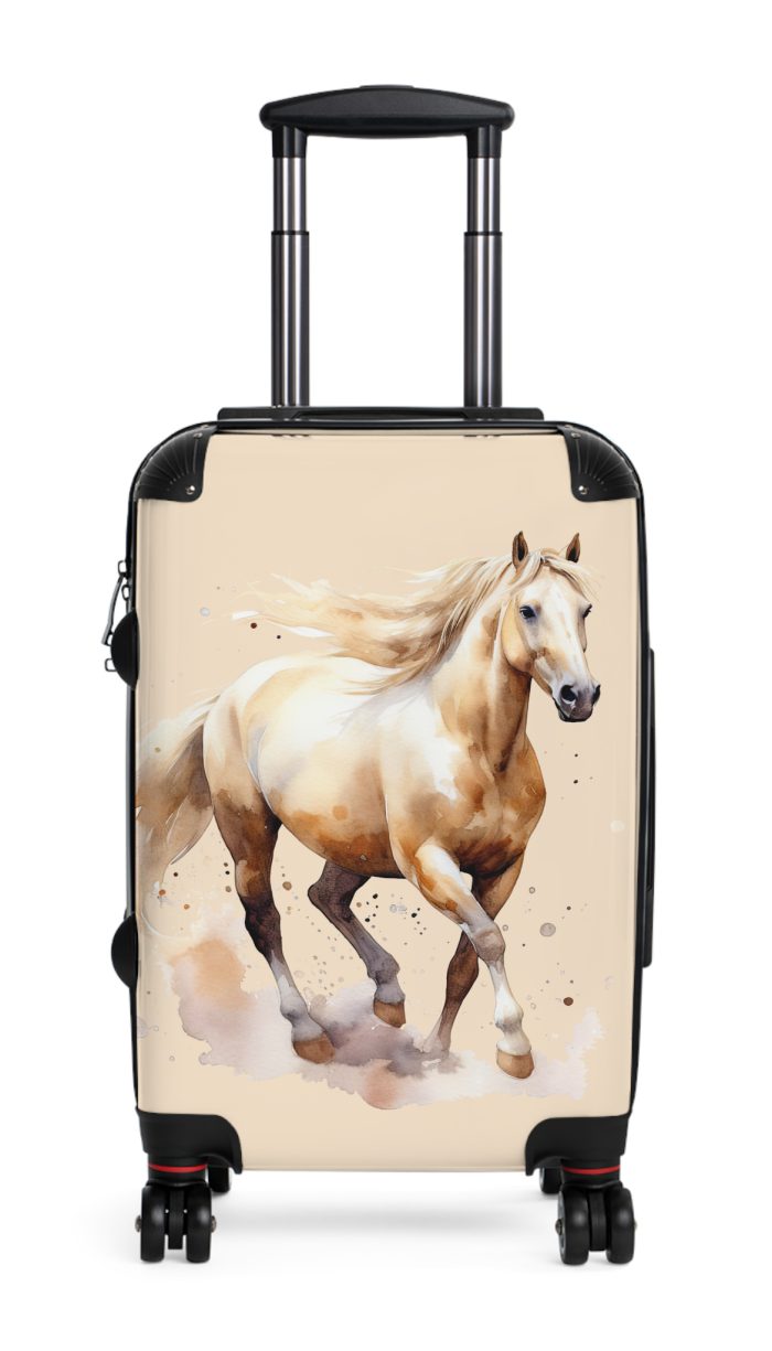 Horse Suitcase - A luggage adorned with a captivating horse-themed design, perfect for travelers who want to add a touch of equestrian elegance to their journeys.