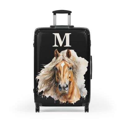 Custom Horse Suitcase - A personalized luggage adorned with a unique horse-themed design, perfect for travelers who want to add a touch of equestrian elegance to their journeys