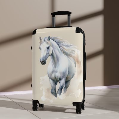 Horse Suitcase - A luggage adorned with a captivating horse-themed design, perfect for travelers who want to add a touch of equestrian elegance to their journeys.