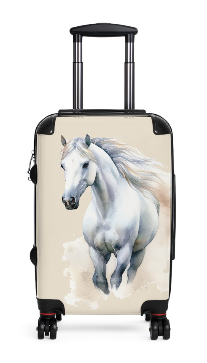 Horse Suitcase - A luggage adorned with a captivating horse-themed design, perfect for travelers who want to add a touch of equestrian elegance to their journeys.