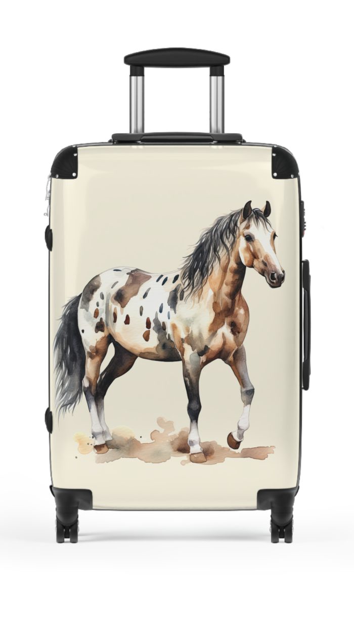 Horse Suitcase - A luggage adorned with a captivating horse-themed design, perfect for travelers who want to add a touch of equestrian elegance to their journeys.