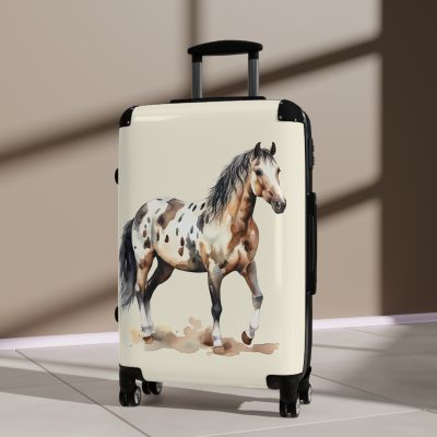 Horse Suitcase - A luggage adorned with a captivating horse-themed design, perfect for travelers who want to add a touch of equestrian elegance to their journeys.