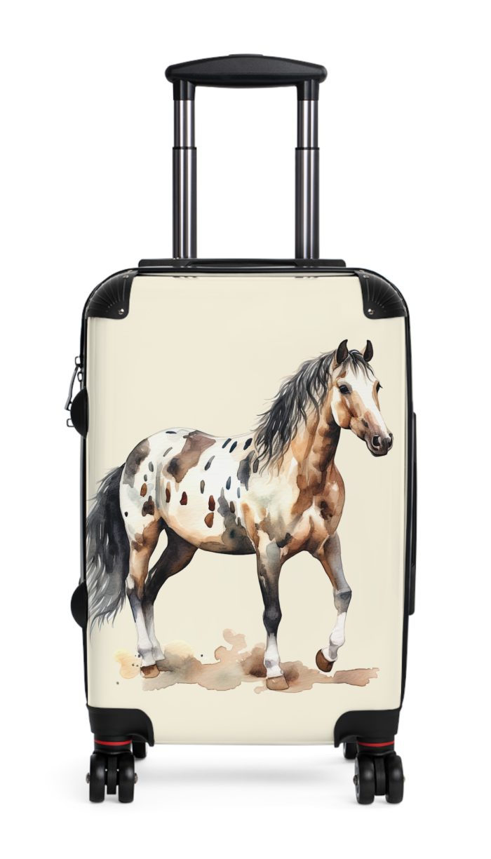 Horse Suitcase - A luggage adorned with a captivating horse-themed design, perfect for travelers who want to add a touch of equestrian elegance to their journeys.