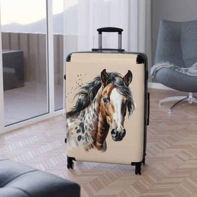 Horse Suitcase - A luggage adorned with a captivating horse-themed design, perfect for travelers who want to add a touch of equestrian elegance to their journeys.