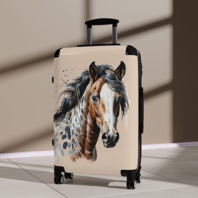 Horse Suitcase - A luggage adorned with a captivating horse-themed design, perfect for travelers who want to add a touch of equestrian elegance to their journeys.