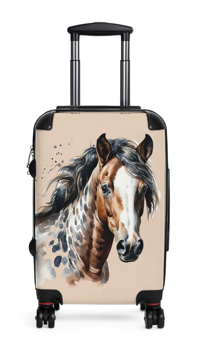 Horse Suitcase - A luggage adorned with a captivating horse-themed design, perfect for travelers who want to add a touch of equestrian elegance to their journeys.