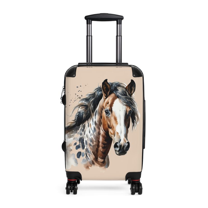 Horse Suitcase - A luggage adorned with a captivating horse-themed design, perfect for travelers who want to add a touch of equestrian elegance to their journeys.