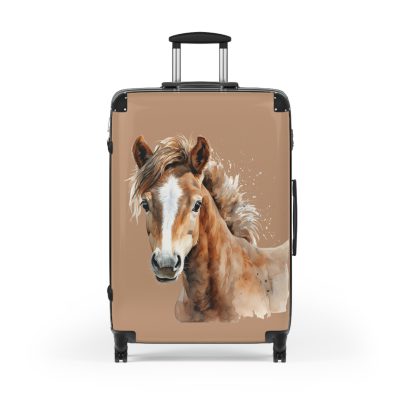 Horse Suitcase - A luggage adorned with a captivating horse-themed design, perfect for travelers who want to add a touch of equestrian elegance to their journeys.