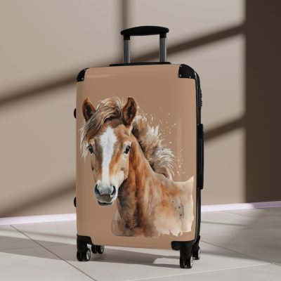 Horse Suitcase - A luggage adorned with a captivating horse-themed design, perfect for travelers who want to add a touch of equestrian elegance to their journeys.