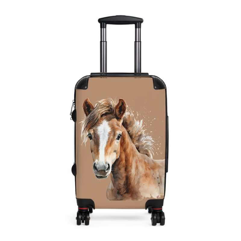 Horse Suitcase - A luggage adorned with a captivating horse-themed design, perfect for travelers who want to add a touch of equestrian elegance to their journeys.