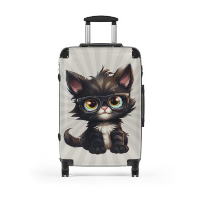 Cat Suitcase - A luggage adorned with a charming cat-themed design, perfect for travelers who want to add a touch of feline charm to their journeys.