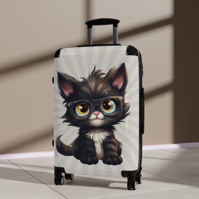 Cat Suitcase - A luggage adorned with a charming cat-themed design, perfect for travelers who want to add a touch of feline charm to their journeys.