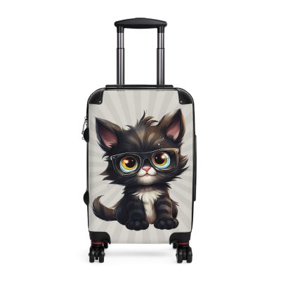 Cat Suitcase - A luggage adorned with a charming cat-themed design, perfect for travelers who want to add a touch of feline charm to their journeys.