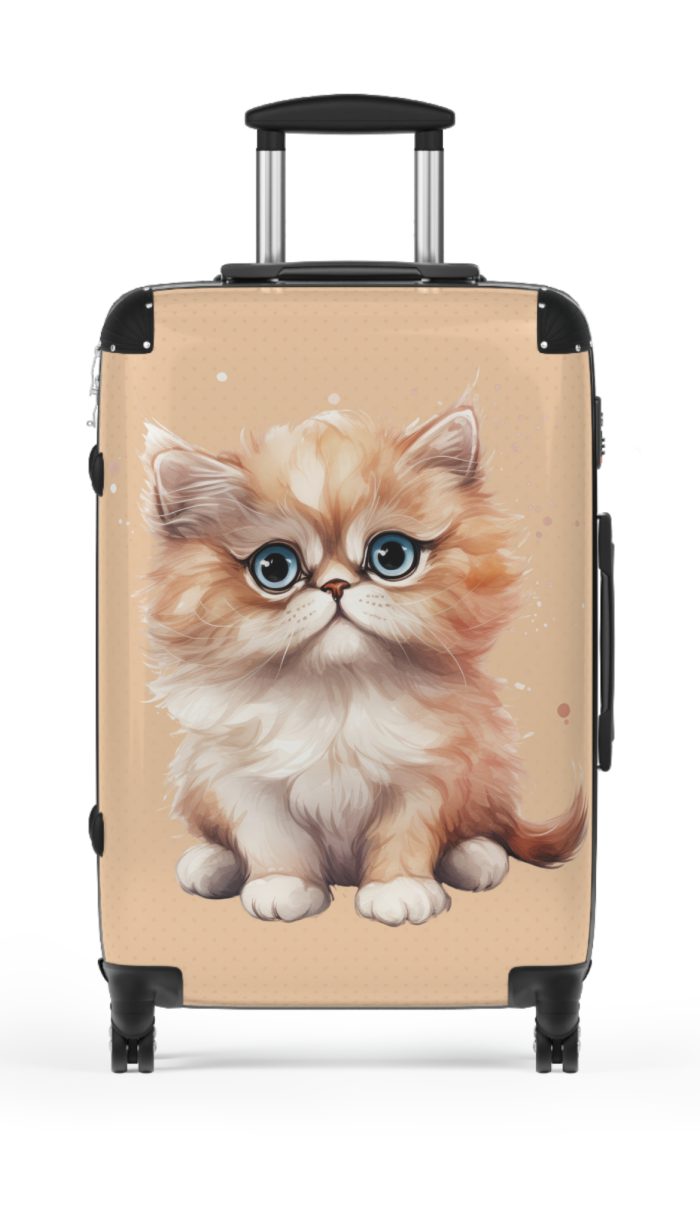 Cat Suitcase - A luggage adorned with a charming cat-themed design, perfect for travelers who want to add a touch of feline charm to their journeys.