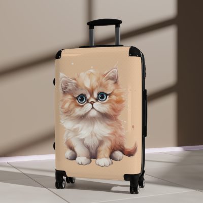 Cat Suitcase - A luggage adorned with a charming cat-themed design, perfect for travelers who want to add a touch of feline charm to their journeys.