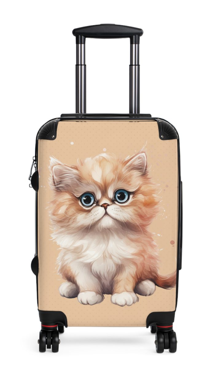 Cat Suitcase - A luggage adorned with a charming cat-themed design, perfect for travelers who want to add a touch of feline charm to their journeys.