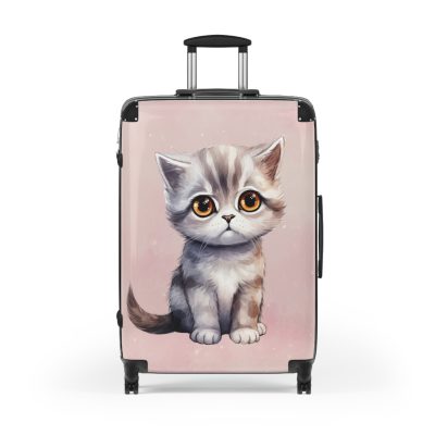 Cat Suitcase - A luggage adorned with a charming cat-themed design, perfect for travelers who want to add a touch of feline charm to their journeys.