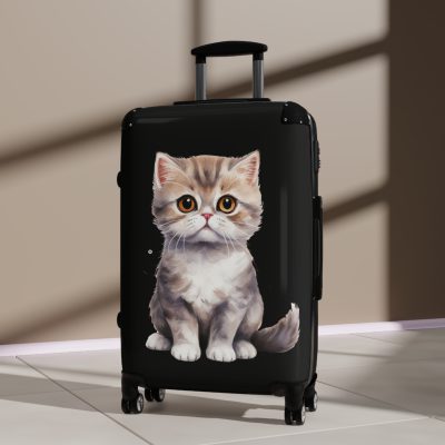 Cat Suitcase - A luggage adorned with a charming cat-themed design, perfect for travelers who want to add a touch of feline charm to their journeys.