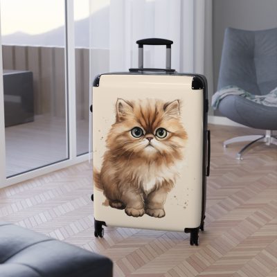 Cat Suitcase - A luggage adorned with a charming cat-themed design, perfect for travelers who want to add a touch of feline charm to their journeys.