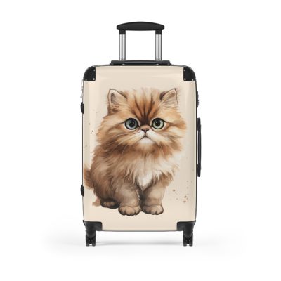 Cat Suitcase - A luggage adorned with a charming cat-themed design, perfect for travelers who want to add a touch of feline charm to their journeys.