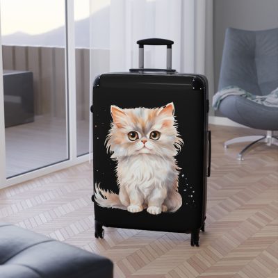 Cat Suitcase - A luggage adorned with a charming cat-themed design, perfect for travelers who want to add a touch of feline charm to their journeys.