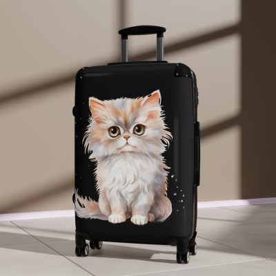 Cat Suitcase - A luggage adorned with a charming cat-themed design, perfect for travelers who want to add a touch of feline charm to their journeys.