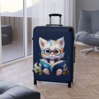 Cat Suitcase - A luggage adorned with a charming cat-themed design, perfect for travelers who want to add a touch of feline charm to their journeys.